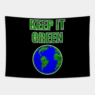 KEEP IT GREEN! Green earth - white Tapestry