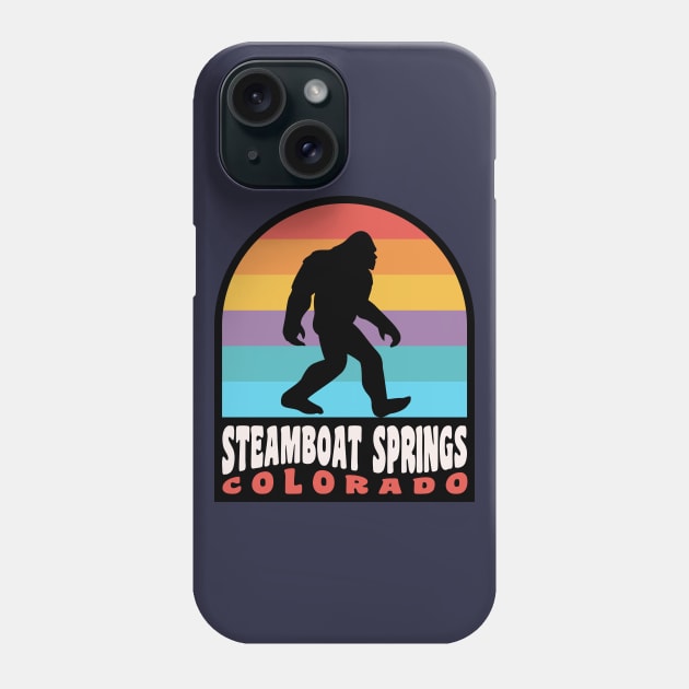 Steamboat Springs Colorado Bigfoot Sasquatch Retro Sunset Phone Case by PodDesignShop