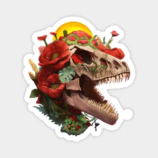 t-rex jurassic floral Magnet