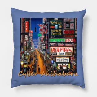 Japan Cyber Akihabara Tokyo by Kana Kanjin Pillow