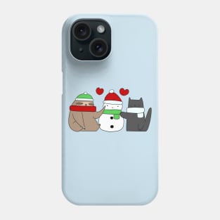 Sloth Cat and Snowman Love Phone Case