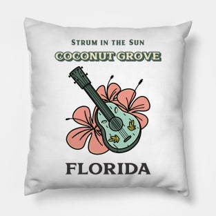 Strum in the Sun at Coconut Grove, Miami, Florida Pillow