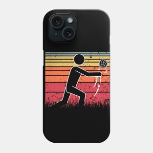 Travel back in time with beach volleyball - Retro Sunsets shirt featuring a player! Phone Case