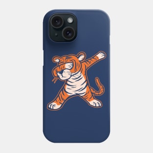 Dabbing Tiger // Orange and Navy Cartoon Tiger Phone Case