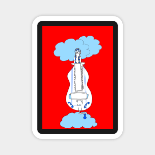 Hurdy-gurdy head in the Blue Clouds Magnet