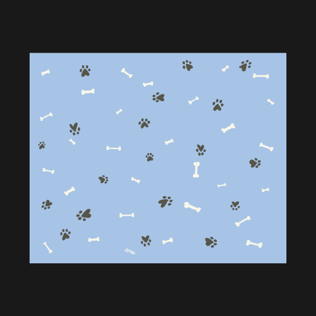 pattern design paw bones dog background art design by karmadogg