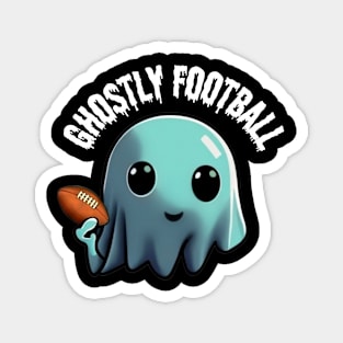 Cute ghost playing Football:  The Ghostly Game of American Football, Halloween Magnet