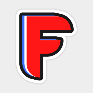 F - Letter A to Z Text Collection blue, red and white Colour Magnet