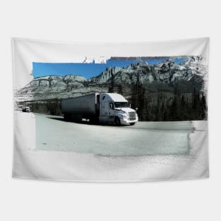 Rocky Mountain Hauler - Freight Truck Driver Tapestry