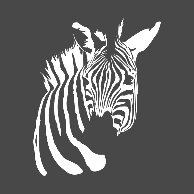 Zebra Negative Space T-Shirt by astunda