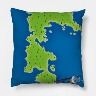 Patmos Greece island map Pillow