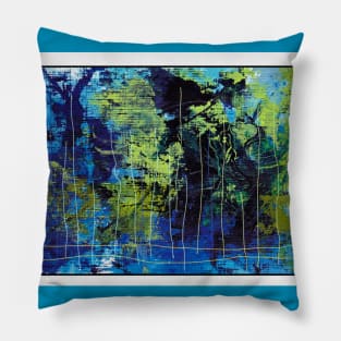 Blue green nature abstract Pillow