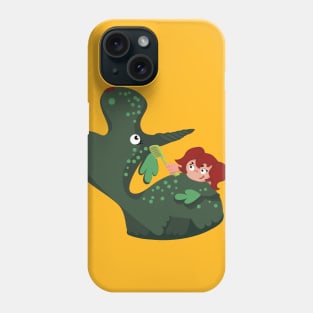 dino and girl Phone Case