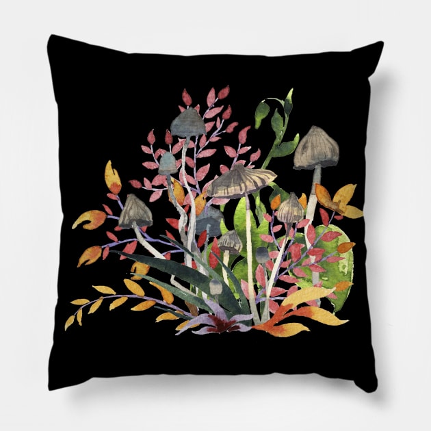 Mushrooms #005 Pillow by Olga Berlet