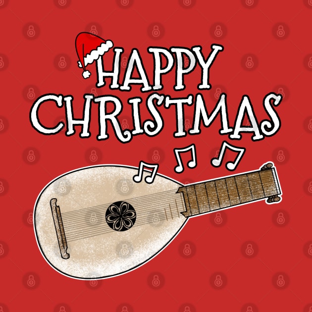 Christmas Lute Lutenist Musician Xmas 2022 by doodlerob