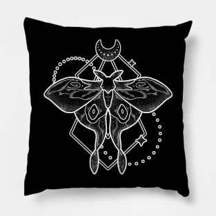 Night moth lineart Pillow