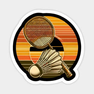Retro Badminton Graphic Magnet