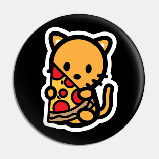 Cat Orange Pizza Food Bambu Cheese Cute Kitten Animal Lover Pin