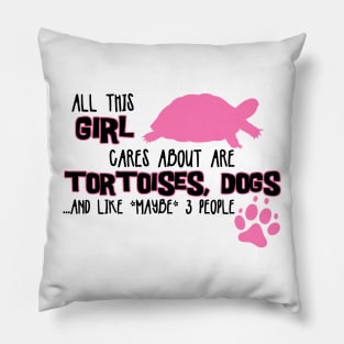 All this GIRL cares about are TORTOISES, DOGS... and like *maybe* 3 people Pillow