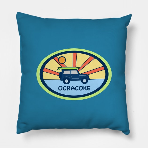 Ocracoke Beach Days Pillow by Trent Tides