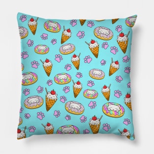 Cat eating donut pattern Pillow