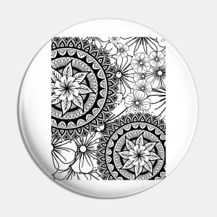 Mandalas over flowers Pin