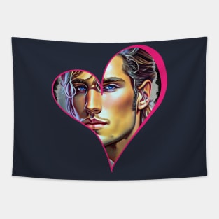 Heart of a Hunk (hunky guy inside heart shape) Tapestry