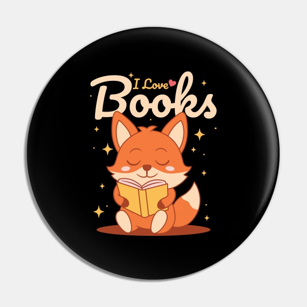 Book Lover Fox Pin by JS Arts