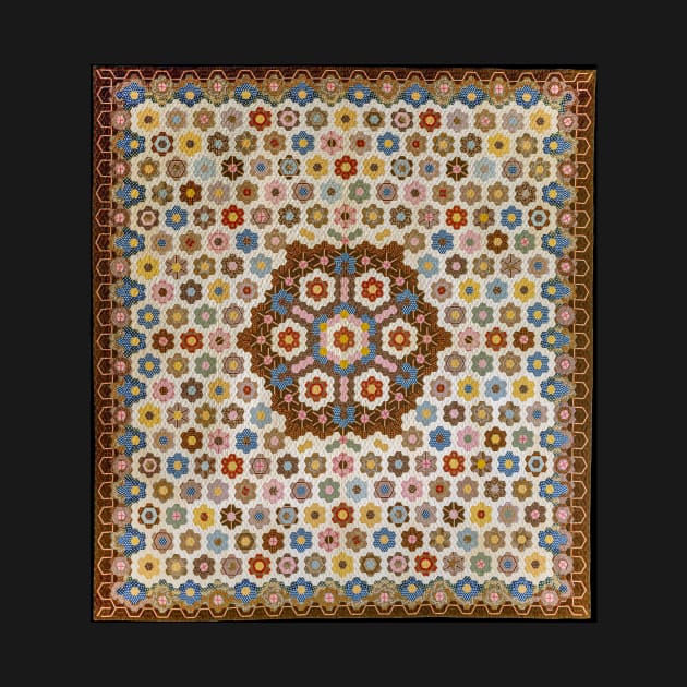 Vivid Colors Honeycomb Patchwork Quilt Pattern by ernstc