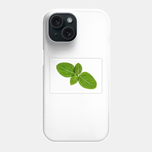 Basil leaves isolated on white background Phone Case