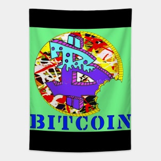 bitcoin graffiti sticker gamer Tapestry