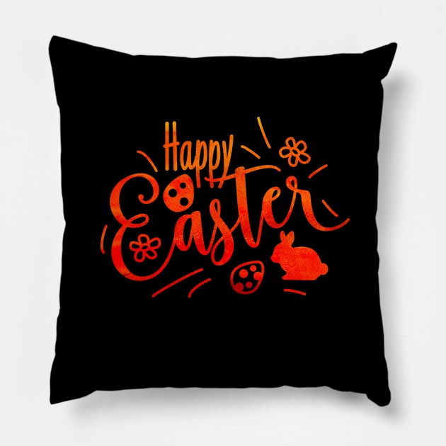 Cute Happy Easter Pillow by DimDom