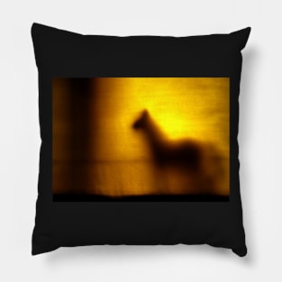 Yellow Horse Shadow Silhouette Pillow