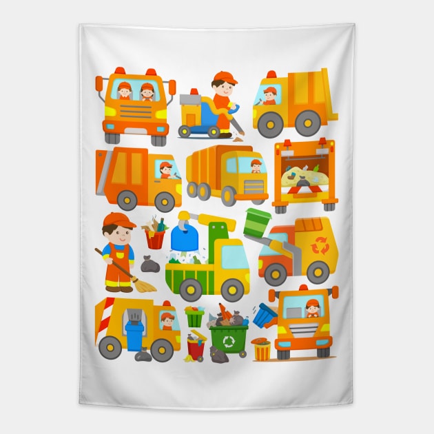 Garbage Collection Trucks for Kids Tapestry by samshirts