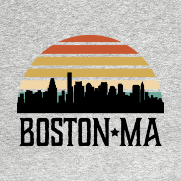 Discover Boston Massachussetts Skyline Sunset - Boston - T-Shirt