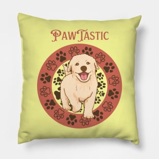 PawTastic! - Cute Puppy and Paws Pillow