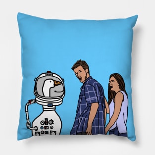 Distracted Boyfriend Meme With Funny Sci Fi Goose Astronaut Pillow
