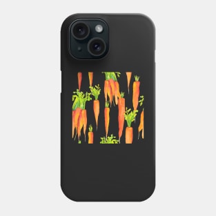 Watercolor carrots illustration in pattern repeat Phone Case