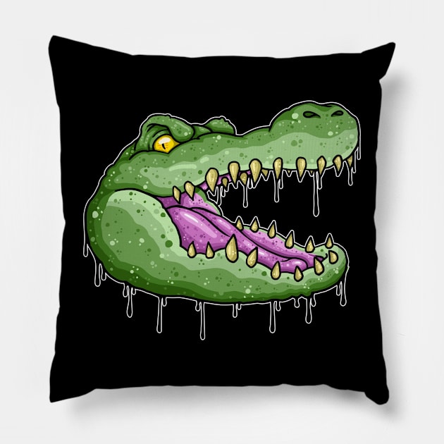 Angry Alligator Pillow by Laughin' Bones