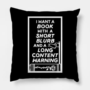 Long Content Warning Pillow