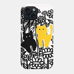 cat, sunflower fields Phone Case