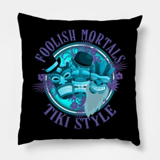 Haunted Mansion Foolish Mortals Grining Ghosts Tiki Style Pillow