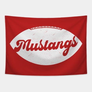 Retro Mustangs Football Tapestry