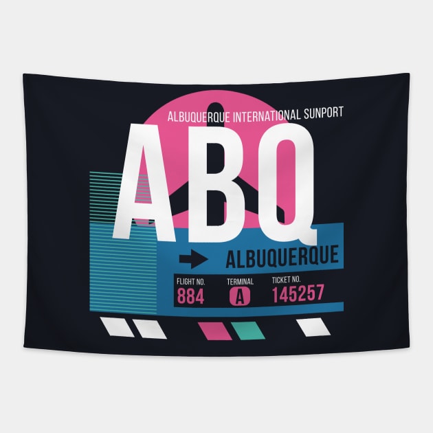 Albuquerque (ABQ) Airport // Sunset Baggage Tag Tapestry by Now Boarding