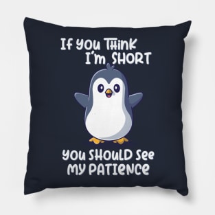 If you think I'm short you should see my patience Pillow