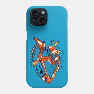 Orange Blue No 2 Musical Heart Phone Case