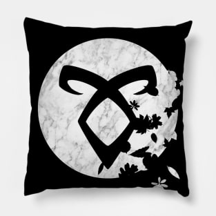 Shadowhunters rune - Angelic Power rune (marble texture and destructive leaves) - Malec | Mundane | Alec, Magnus, Jace, Clary Pillow