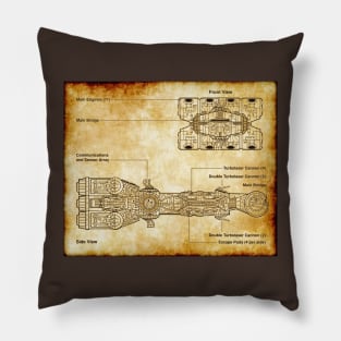 Rebel Blockade-Runner Parchment Blueprint Pillow