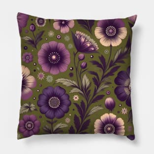 Purple Flowers Pillow