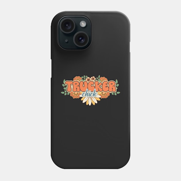 Groovy trucker chick female truck driver Phone Case by HomeCoquette